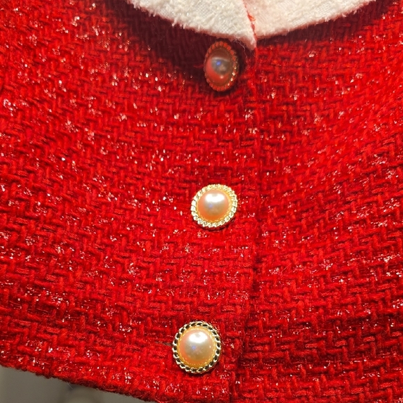 Alexia Admor Red Cardigan with White Collar NWOT - Picture 8 of 16
